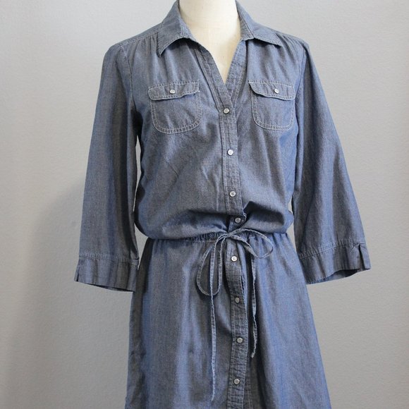Tommy Hilfiger Dresses & Skirts - Women's Blue Belted Denim Shirtdress Dress Size M